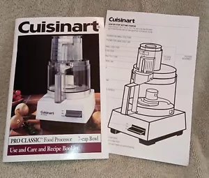 Cuisinart Pro Classic 7-Cup Food Processor Manual Getting Started Guide Recipes - Picture 1 of 1