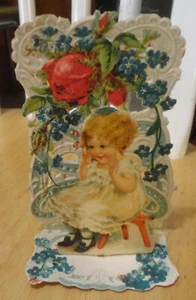 c1920 San Valentín varias partes 3D - niña extática - Imagen 1 de 3