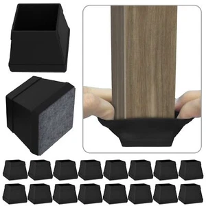 16 Pcs Square Chair Leg Protectors Silicone Chair Legs Caps for Hardwood Floors - Picture 1 of 7