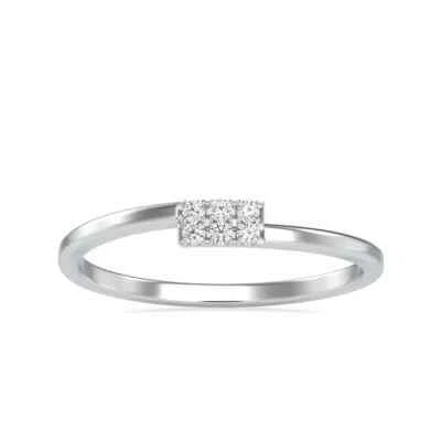 0.06 Ct Round Cut Lab Grown Diamond Women's Dainty Ring With Solid 950 Platinum - Image 1 of 4