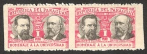 (AOP) Paraguay #O100 IMPERF VERTICALLY PAIR ERROR MH - Picture 1 of 2