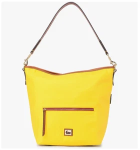 DOONEY AND BOURKE Nylon Hobo Shoulder Tote Bag, Yellow, Designer Bag, NWT $198 - Picture 1 of 5