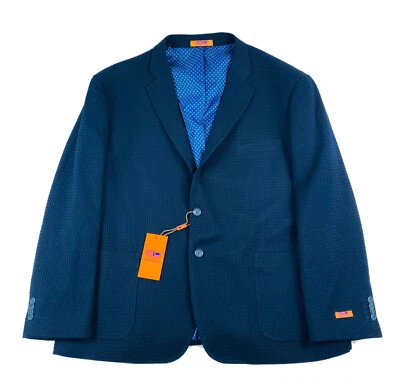 Steven Land Blue Textured Polyester Blend Blazer Size Mens 46S NWT - Image 1 of 4