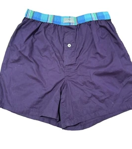Men Jockey Vintage Medium Boxers 32 34 Button Fly Y2K Sleep Shorts Purple - Picture 1 of 5