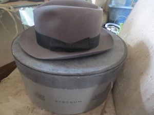 Vintage Stetson Royal Deluxe Men's Felt Velvet Hat Gray 6 7/8 - Picture 1 of 7