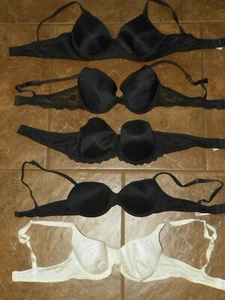 5 BRAS Size 34B Underwire HONEYDEW Fruit Of The Loom Strapless 4 Black 1 White - Picture 1 of 24