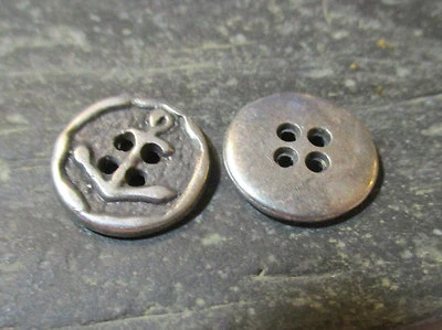 Metallknopf Trachtenknopf Anker 15 /22 mm versilbert Knopf Knöpfe Handarbeit - Bild 1 von 2
