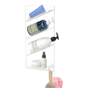 AITEE Acrylic Bathroom Organizer Shower Caddy Clear Shampoo Holder Wall Mount... - Picture 1 of 6