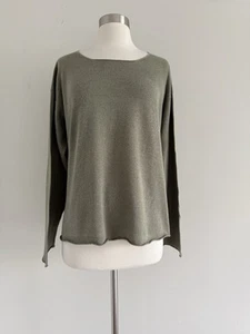 ESKANDAR LINEN COTTON LONG SLEEVE KNIT SHIRT TOP SZ 0/S MADE IN SCOTLAND - Picture 1 of 8