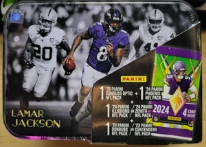 '24 Panini Optic Baltimore Ravens Factory Sealed Collector Tin "Lamar Jackson" - Picture 1 of 7