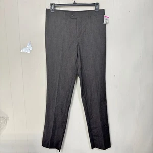 Zanetti Mens Dress Pants 34S Gray Patterned Slim Fit Career Business - Picture 1 of 11