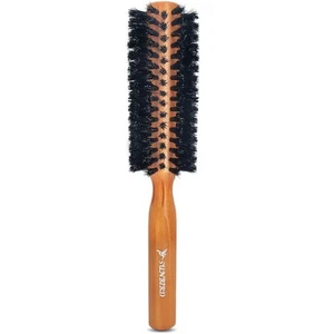 100% Boar Bristles Round Brush for Hair Styling Large (Pack of 1), Red brown - Picture 1 of 6