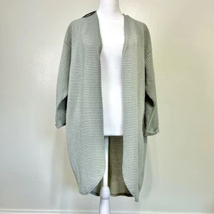 Kori America Neu mit Etikett Waffel Strick Cardigan mittelgrau Boho Oversize Kimono Jacke - Bild 1 von 10