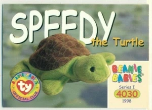TARJETA COLECCIONABLE BEANIE BABIES - SERIE 1 - SERIE I - SPEEDY THE TURTLE #4030 - Imagen 1 de 2