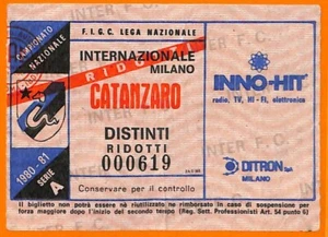 C1902- Vecchio BIGLIETTO PARTITA CALCIO - 1980-81 INTER VS CATANZORO - Picture 1 of 1