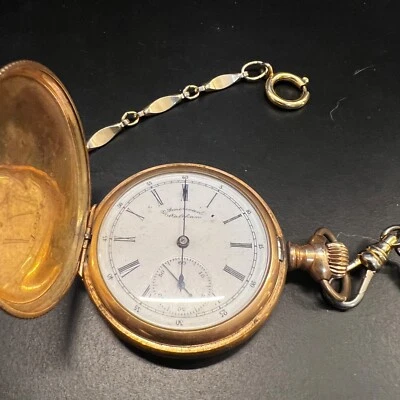 Antiguo Reloj Bolsillo Americano Waltham Años 1890 3/4 Placa 7 Joyas Grado J Coleccionista Foto 1 de 4