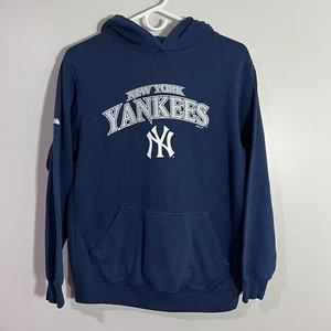 Felpa con cappuccio Stitches New York NY Yankees baseball blu pullover ragazzo XL - Foto 1 di 6