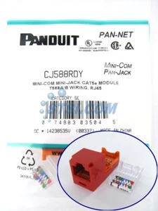 Panduit CJ588RDY Cat5e Mini-Com Buchse rot ~ STSI - Bild 1 von 3