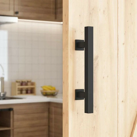 12" Inch Sliding Barn Door Handle Pull & Flush Hardware Set For Garage Gate Door Cover