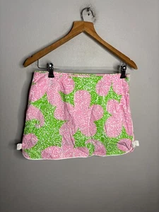Lilly Pulitzer Cosette Skort Limeade Cheat Ya Sz 2 Bow Pink Green Preppy 6233 - Picture 1 of 6