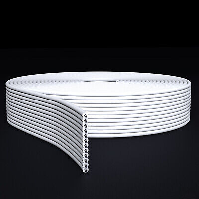 WHITE Flat Ribbon Cable, 24AWG, 105°C, 300v, 1.27mm Pitch, AWM 2651 • 375£