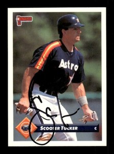 SCOOTER TUCKER SIGNED 1993 DONRUSS #60 ON-CARD AUTO - HOUSTON ASTROS
