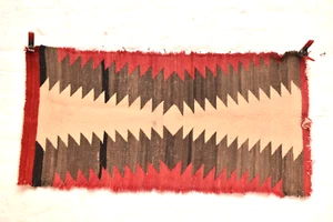 Antiker Navajo Teppich Indianer Indianer Kristall Webart 36x17 Textil Vintage - Bild 1 von 15