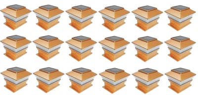 4x4 Relightable Solar 18-pack Copper LED Lights Square Post Deck Fence