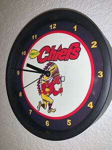 Kansas City Chiefs Football Throwback Bar Man Cave Advertising Clock Sign