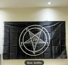 Baphomet Flag 3’ X 5’ White On Black