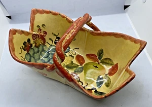 Italica Ars handbemalter Keramikkorb Obstmotiv Made in Italy Wohndeko - Bild 1 von 13