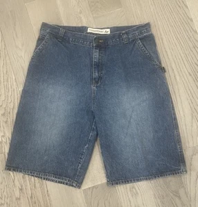 Men's Freeworld Denim Jean Shorts Carpenter Size 36 Y2k Vintage - Picture 1 of 10