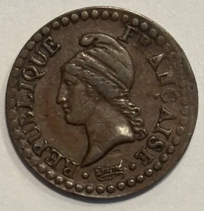 1798-99-A L’an 7/6 France 1 Centime, AU Details, Paris Mint, First Republic! - Picture 1 of 4