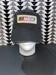 Nascar Strap Back Hat Adjustable Checkered Flag Sports Hat Black Racing - Picture 1 of 6