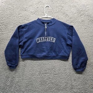 ¡Todo ese jazz lo que sea! Sudadera Mujer Pequeña Azul Polar Recortada 1/4 Cremallera - Imagen 1 de 11