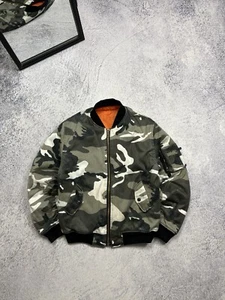 Fostex Garments MA-1 Reversible Bomber Jacket Arctic Camo Orange Lining Rare - Picture 1 of 20