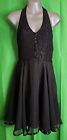 Vtg De Laru By Linda Bernell Size 13/14 Black Halter Dress