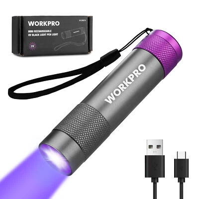 Linterna UV Workpro Luz Negra, 365nm UV Recargable Alimentada por Batería Foto 1 de 4