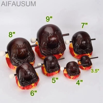 5" to 9"  Teakwood Wooden Fish Muyu Carved Temple Block  Buddhist  monk Zen Drum - Image 1 of 2