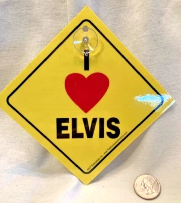 猫王普雷斯利车窗/汽车标志 6 英寸塑料复古乐趣!! — 第 1/2 张图片