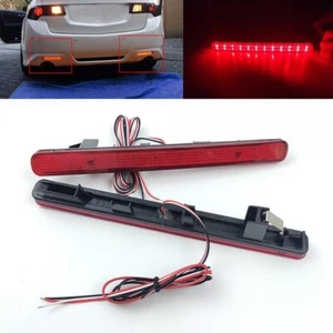 For 2009-14 Acura TSX Sedan Red Lens LED Bumper Reflector Tail Stop Brake Lights - Picture 1 of 21