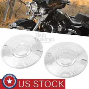 For Harley Road King Electra Glide 2× Clear 3 1/4" Turn Signal Light Lens Covers - Picture 1 of 22