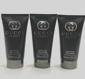 3 x Gucci Guilty Pour Homme Shower Gel 1.6 fl oz / 50 ml New - Picture 1 of 2