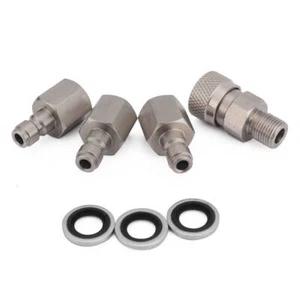 Stainless Air Gun Rifle filling Quick Release Coupler 1/8 BSPP With 3 Plugs BU - Picture 1 of 7