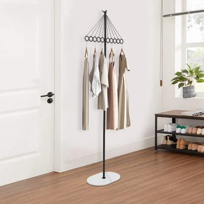 ?地板架金属服装架入口服装架带10个钩 — 第 1/4 张图片