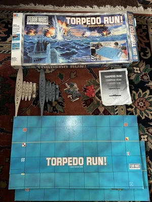 VINTAGE TORPEDO RUN SUBMARINE GAME FLOOR  WARS MILTON BRADLEY NOT COMPLETE AS-IS - Image 1 of 4