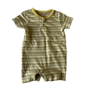 Tea Collection Sz Medium 12-18 Months Baby Unisex Striped Short Sleeve Romper - Picture 1 of 6