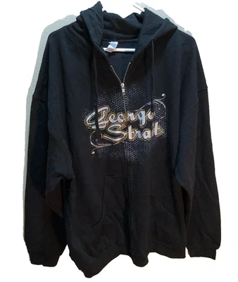 Sudadera con Capucha George Strait Vintage Años 90 C&W Country West Music Negra Cremallera Completa 2XL Foto 1 de 2