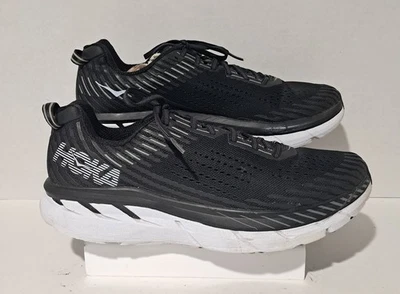 Zapatillas bajas con cordones blancas y negras HOKA ONE ONE M Clifton 5 para hombre EE. UU. 11 B#19 Foto 1 de 4