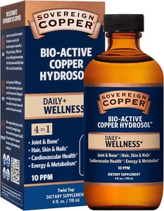 Sovereign Copper Bio-Active Copper Hydrosol For Daily Wellness 4 oz Twist Top - Picture 1 of 9